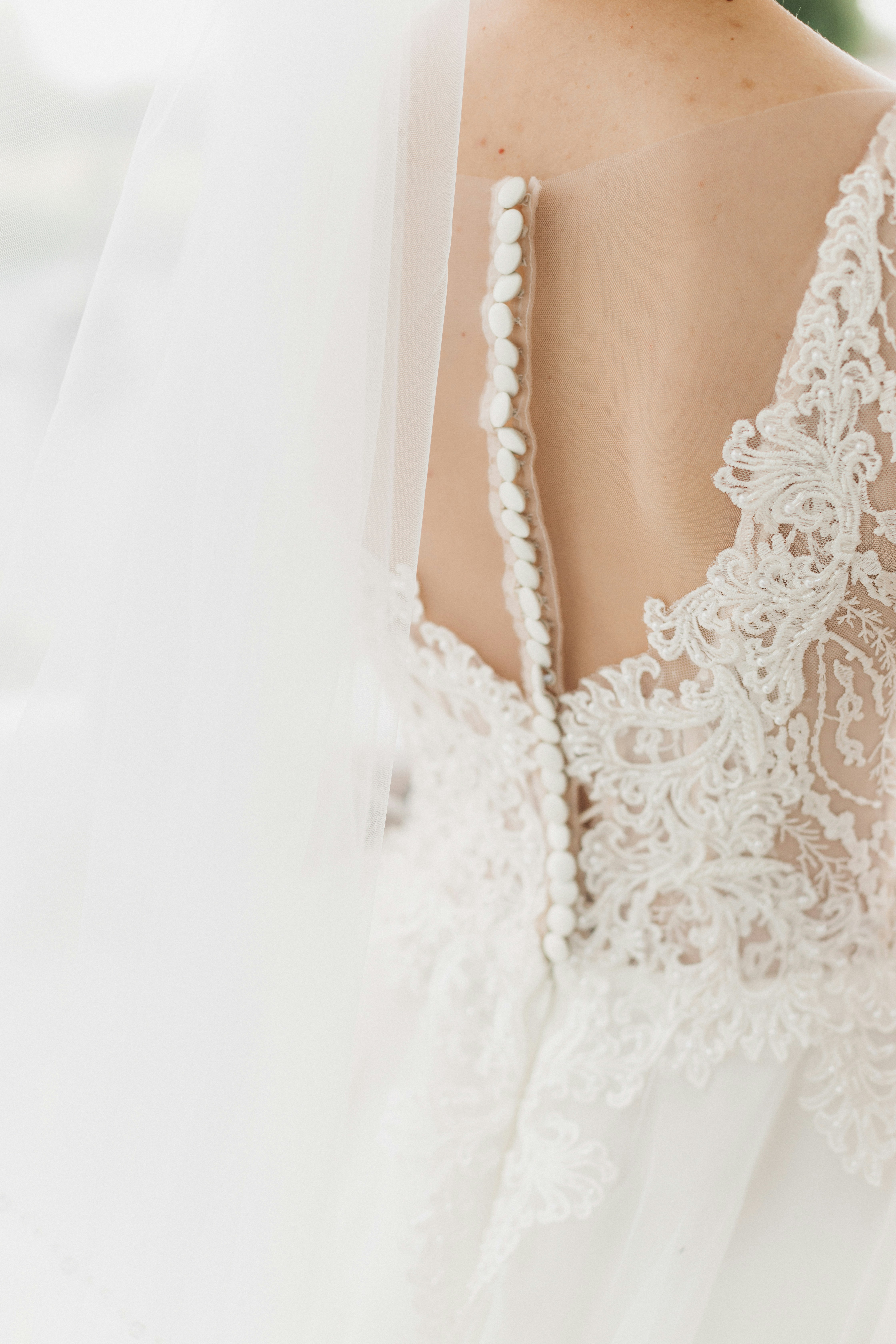 back of a wedding gown