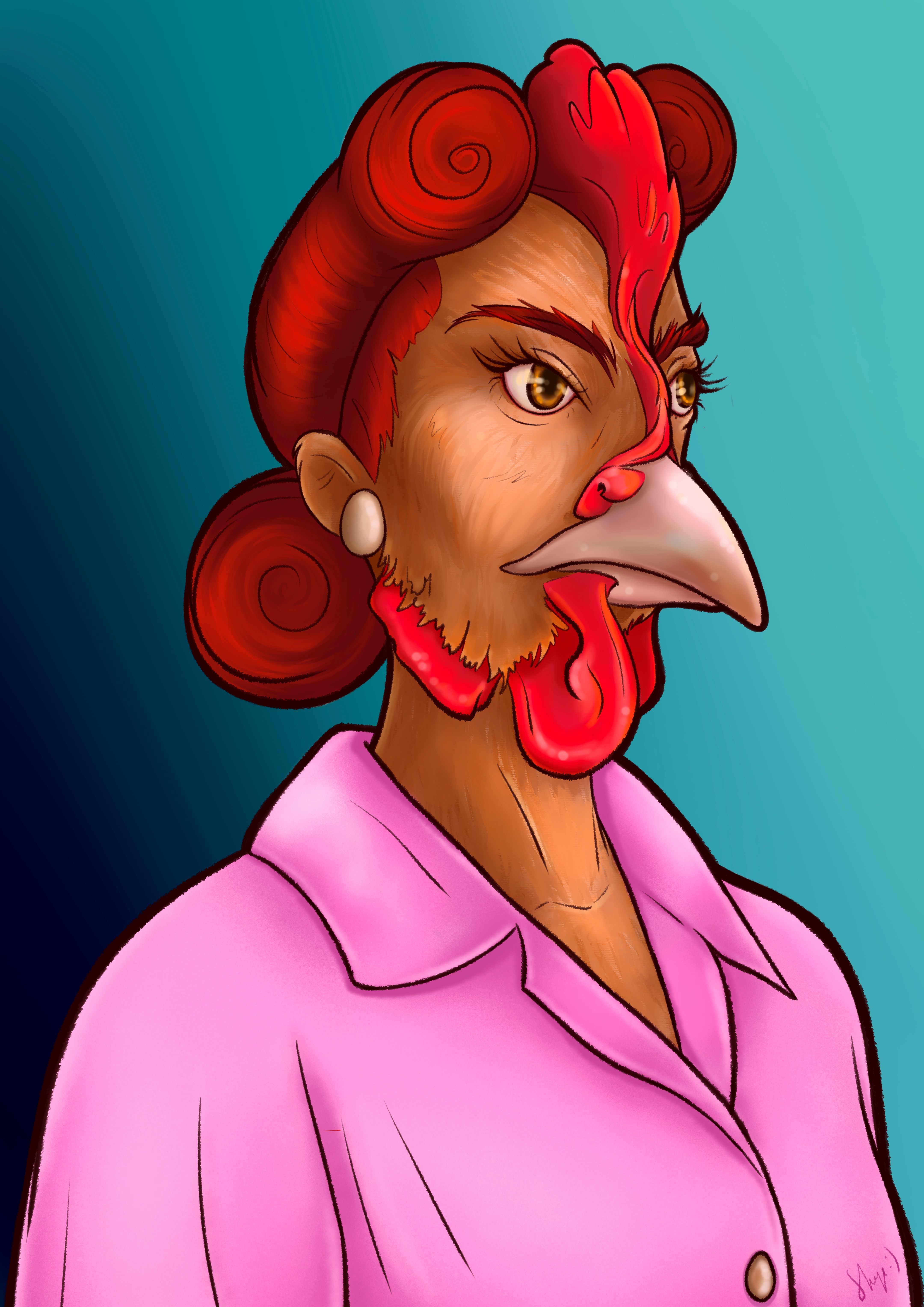 retro chicken lady